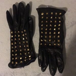 Henri Bendel leather/cashmere gloves!